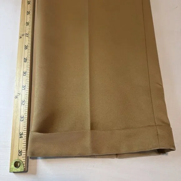 NWT Roundtree & Yorke Pants Travel Smart Mens Tall 38x36 Dress Tan Pleated - Picture 10 of 12